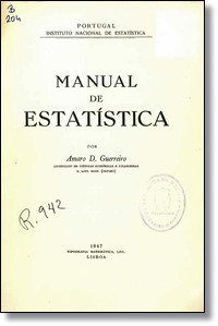 Prtada: Manual de Estadística. Lisboa, 1947