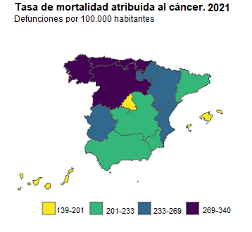 Mapa España cancer